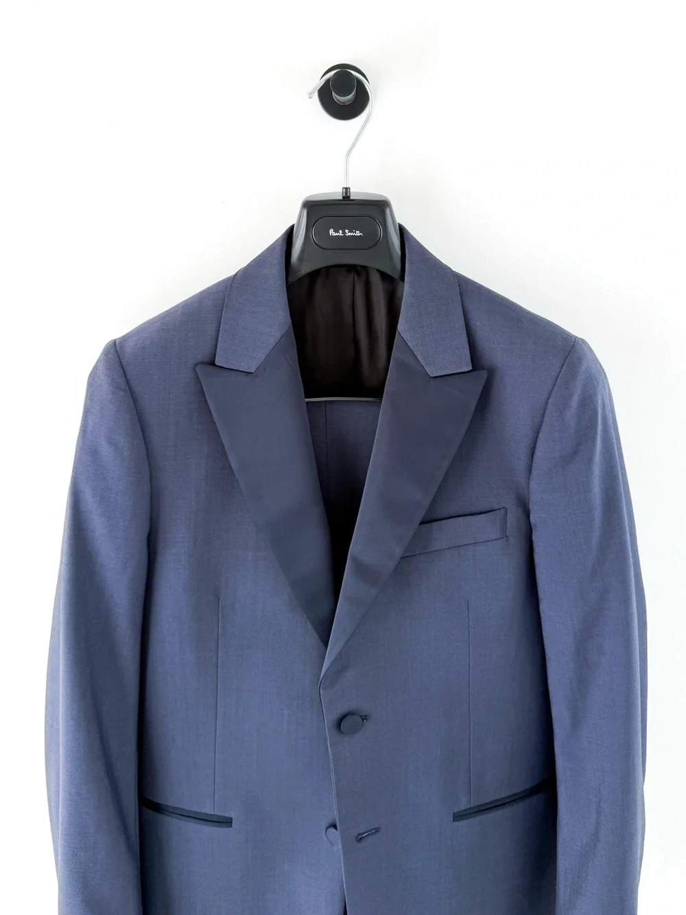 Paul Smith Men's Soho Fit Navy Peak Satin Lapel Suit Tuxedo Italian Wool 38R
